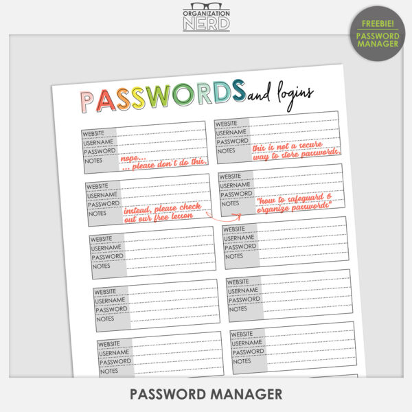 Organization Nerd | Password Manager